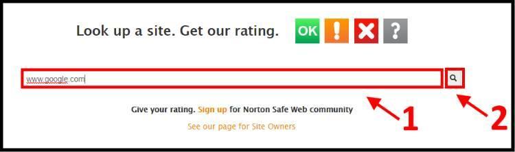 העתיקו את כתובת האתר החשוד ובידקו אותה באתר Norton Safe Web