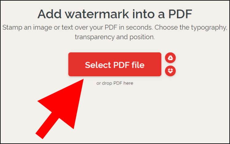 בחרו את קובץ ה- PDF שתרצו להוסיף לו סימן מים