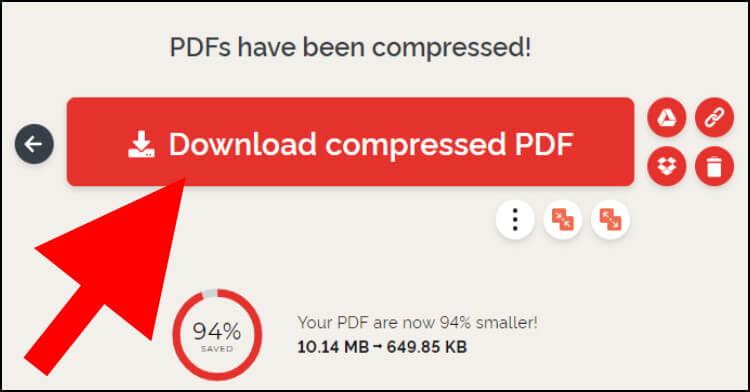 לחצו על Download compressed PDF כדי להוריד את קובץ ה- PDF הדחוס