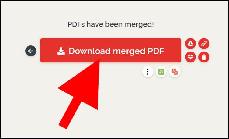 הורדת קבצי ה- PDF לאחר המיזוג