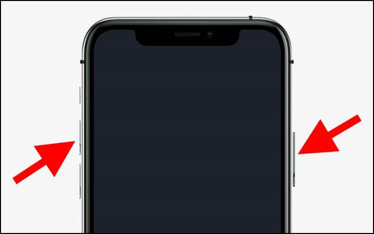 כיבוי האייפון דרך כפתור הכיבוי ואחד ממקשי הווליום