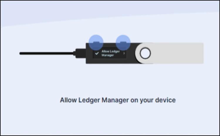 הענקת הרשאות גישה באפליקציית Ledger Live לארנק Nano S