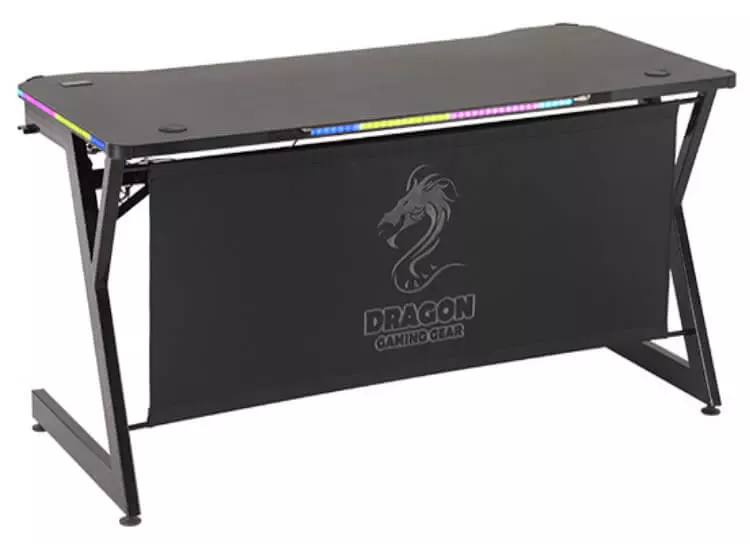 שולחן גיימרים עם תאורת RGB מדגם Dragon T7